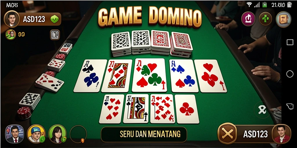 Tampilan permainan Domino yang seru dan interaktif di ASD123.