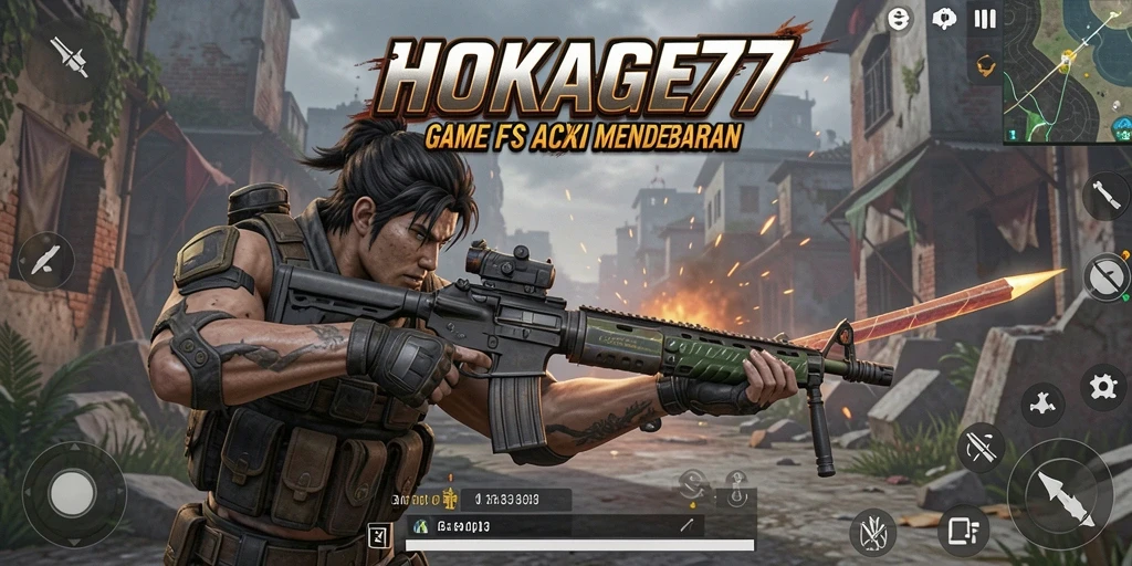 Screenshot gameplay HOKAGE77 dengan aksi pertempuran yang mendebarkan.