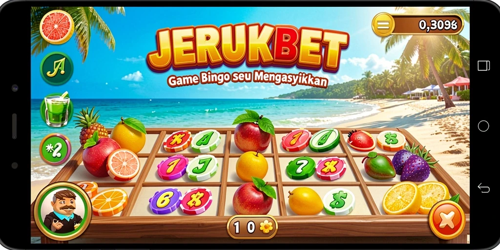 Tampilan gameplay seru di JERUKBET dengan kartu Bingo.