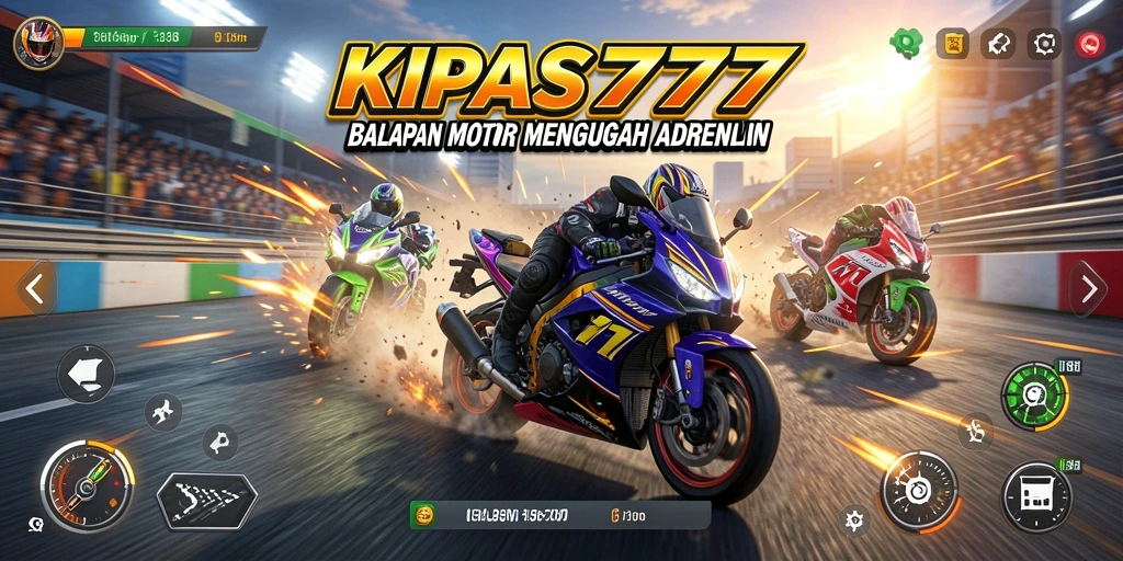 Screenshot KIPAS777 menampilkan aksi balapan motor yang mendebarkan.