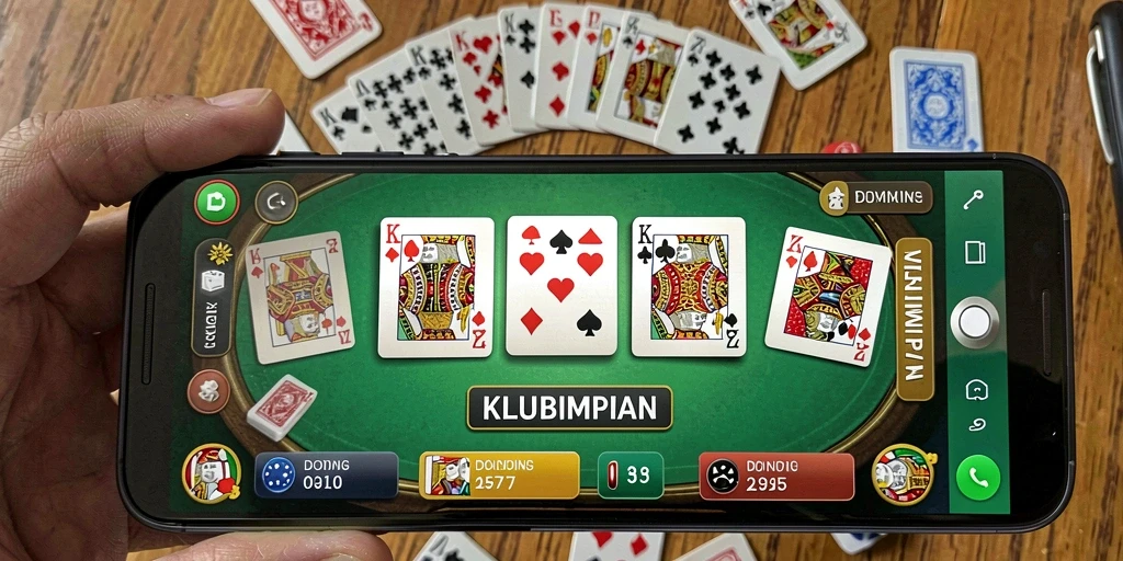 Tampilan gameplay menarik dari KLUBIMPIAN dengan desain domino yang beragam.