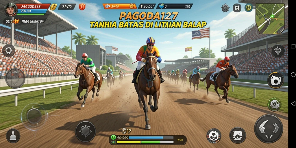 Screenshot utama <strong>PAGODA127</strong> menampilkan aksi balapan yang mendebarkan.
