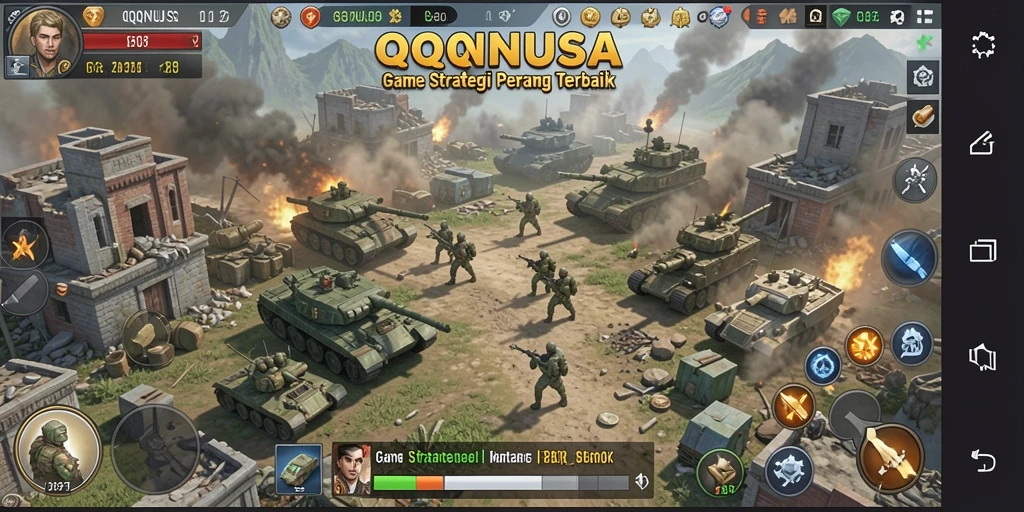 Screenshot permainan QQNUSA menunjukkan aksi pertempuran strategis yang mendebarkan.