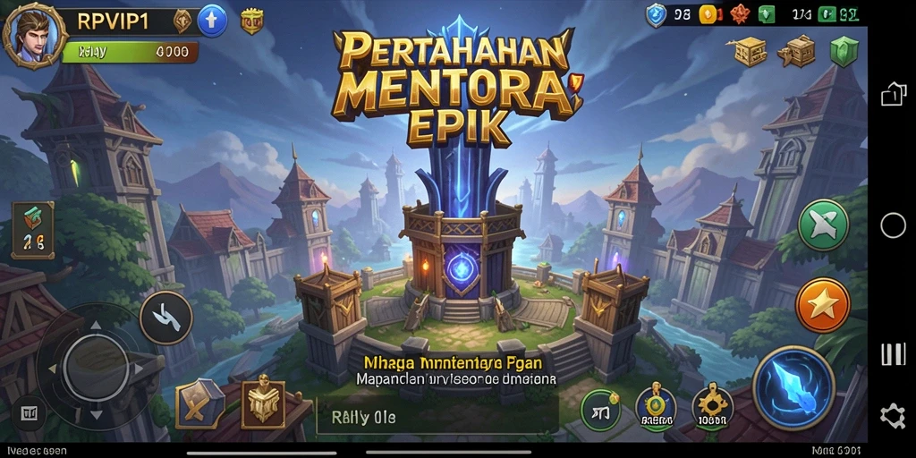 Gameplay RPVIP1 yang intens dalam pertahanan menara.