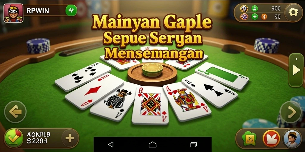Screenshot RPWIN menampilkan gameplay Gaple yang seru dan interaktif.