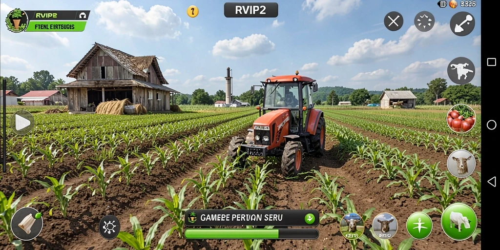 Tampilan screenshot RVIP2 yang menunjukkan kegiatan bertani.