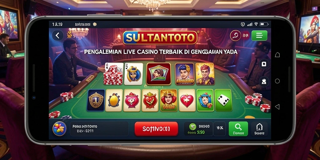 Screenshot gameplay <strong>SULTANTOTO</strong> yang menunjukkan dealer langsung dan interaksi pemain.