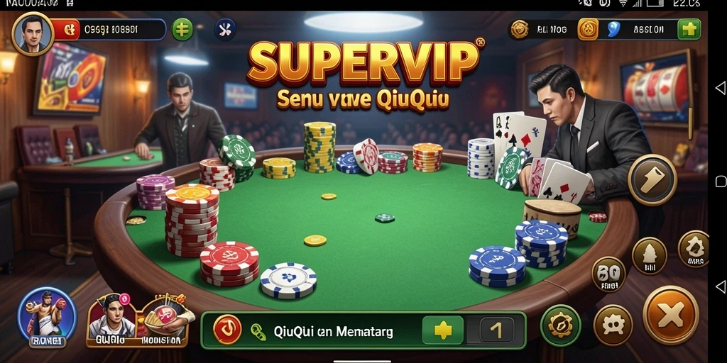 Screenshoot gameplay SUPERVIP yang menunjukkan aksi seru permainan QiuQiu.